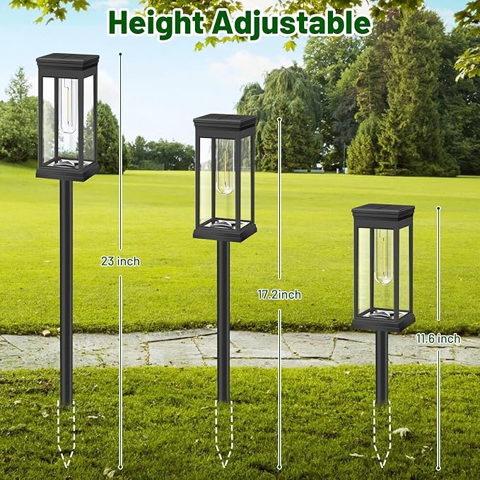 BesLowe 【Upgraded】 Solar Pathway Lights Outdoor, 12-Pack Large LED Solar Light Outdoor Waterproof, Super Bright Outside Lights for Yard, Sun-Powered Landscape Lighting for Garden Walkway, Warm White