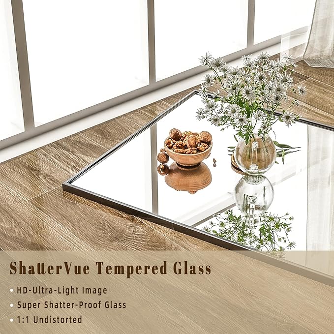 BEAUTYPEAK Full Length Mirror with Stand, 65"x24" Floor Mirror with Aluminum Alloy Thin Frame, ShatterVue Tempered Full Body Mirrors, Free Standing or Wall-Mounted Mirrors for Living Room, Black