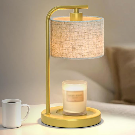 Gold Candle Warmer Lamp with Timer Dimmer, Electric Candle Warmer Wax Heater, Birthday Gifts for Women Her, Mom, House Warming Gifts New Home