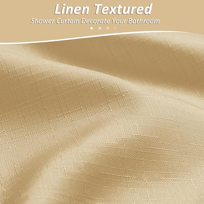 Naturoom Gold Yellow Shower Curtains for Bathroom,Ombre Cloth Fabric Shower Curtain Set with 12 Hooks Denim Blue Bathroom Decor 72 x 72