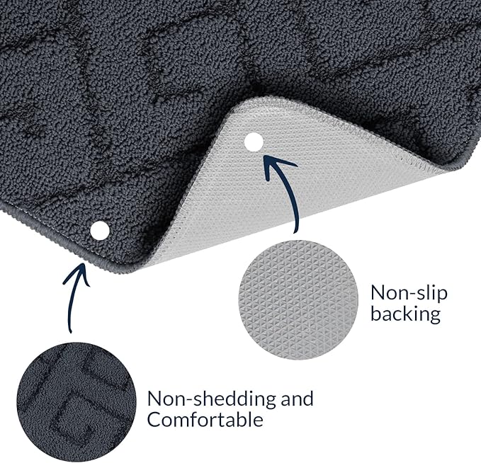 Walensee Indoor Doormat, Front Door Mat for Entrance (36"x59" Grey) Machine Washable Entryway Rug, Non Slip Trapper Door Rugs Absorbent Dirt Low Profile Shoes Scraper Inside Floor Mats for Entry