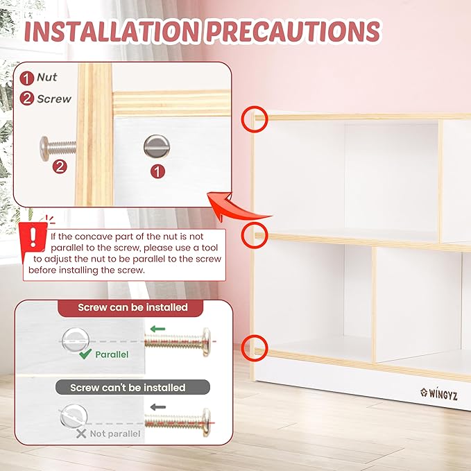 Toy Storage Organizer for Kids, 5-Compartment Wooden Storage Cabinet, Children Bookcase and Montessori Bookshelf, Book Shelf for Kids Room, Playroom, Living Room, Nursery, Classroom 24'' H(White)