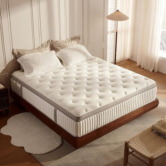 King Mattress, 14 inch King Size Cooling Gel Memory Foam Mattresses for Pressure Relief, Medium Firm Hybrid Mattress in a Box, CertiPUR-US Certified