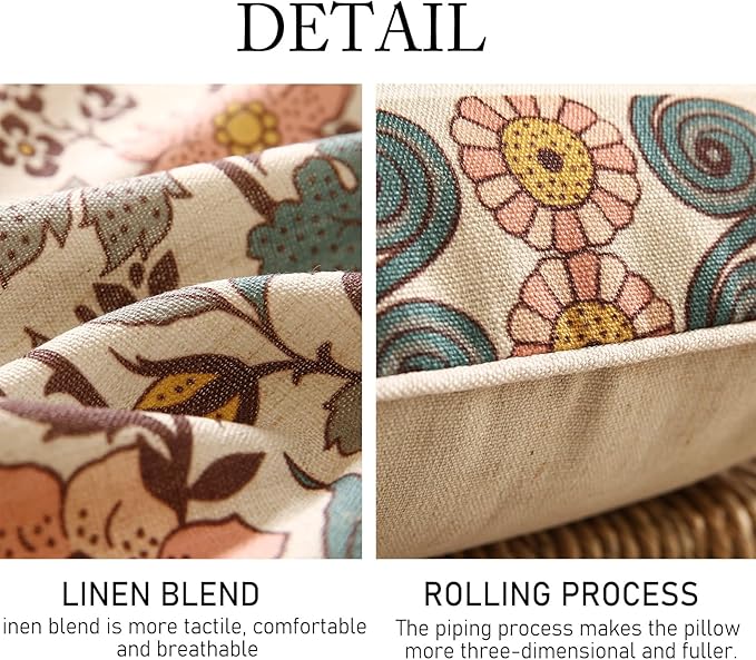 Design Square Linen Vintage Throw Pillow Covers 18"x18" Pack of 2, Gray Green Farmhouse Cushion Covers with Silver Lotus Floral Pattern Decor Pillowcases for Bed,Living Room,Outdoor,Car