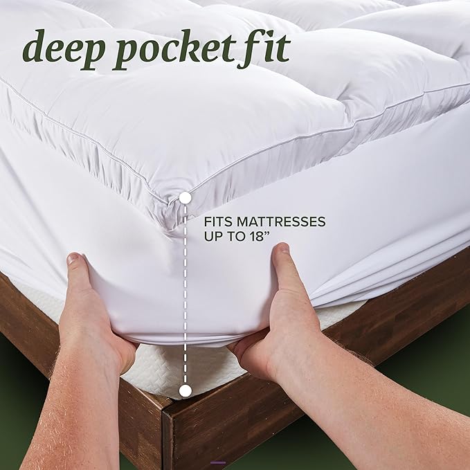 Beckham Hotel Collection Twin Size Hybrid Mattress Pad (Extra Padded) & Protector - Waterproof Quilted Pillow Top Mattress Cover - Thick, Plush, Fitted Mattress Topper for Bed