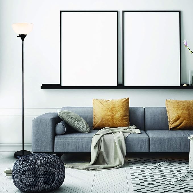 Newhouse Lighting 71-in. Charles Black Modern Standing Lamp NHFL-CH-BK, Floor Lamp for Living Room, Bedroom, and Other Home Decor, Ambient Lighting and Mood Lighting for Office Decor