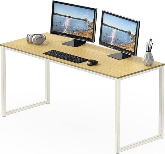 SHW Mission 55-Inch Home Office Computer Desk, Oak