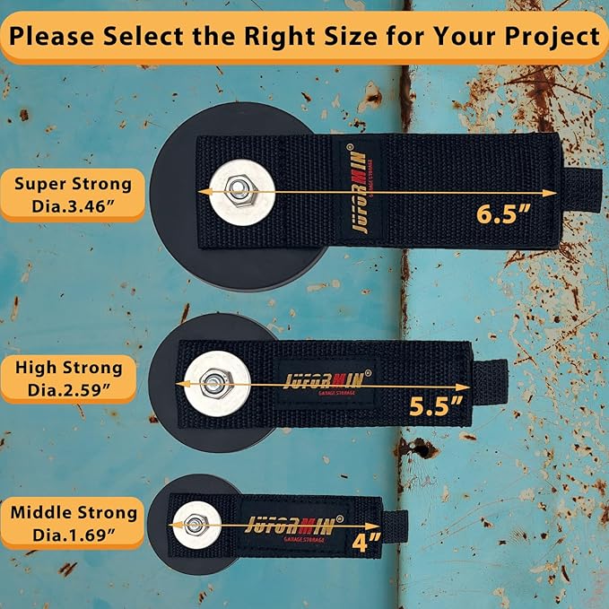 Heavy Duty Magnetic Hook, Magnetic Tool Holder, Magnetic Garage Hooks, Extension Cord Strap for Cable, Rope, Wire Storage in Garage,Workshop,RV,Pick-up(Dia.2.59" Magnet * 4Pcs)