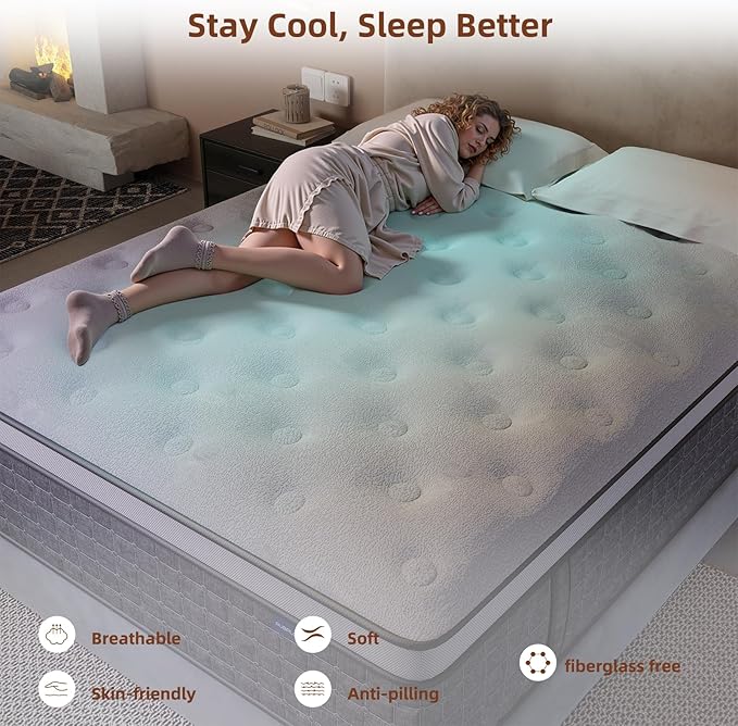 Mattress Queen Size, Medium Firm 10 Inch Mattress with Extra Lumbar & Shoulder Support, Queen Size mattresses with Gel Memory Foam Pain Relief - Fiberglass Free - No Odor - 365 Night Trial