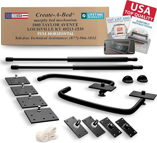 Create-A-Bed Full Size Deluxe Murphy Bed Kit, Horizontal