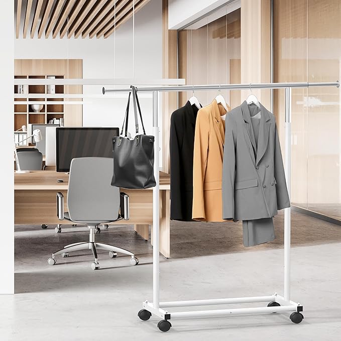 Simple Houseware Standard Rod Garment Rack, White