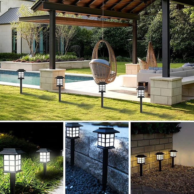 Solar Outdoor Lights,8 Pack LED Light Outdoor Waterproof, Solar Walkway Lights Maintain 8 Hours of Lighting for Your Garden, Landscape, Path, Yard, Patio, Driveway