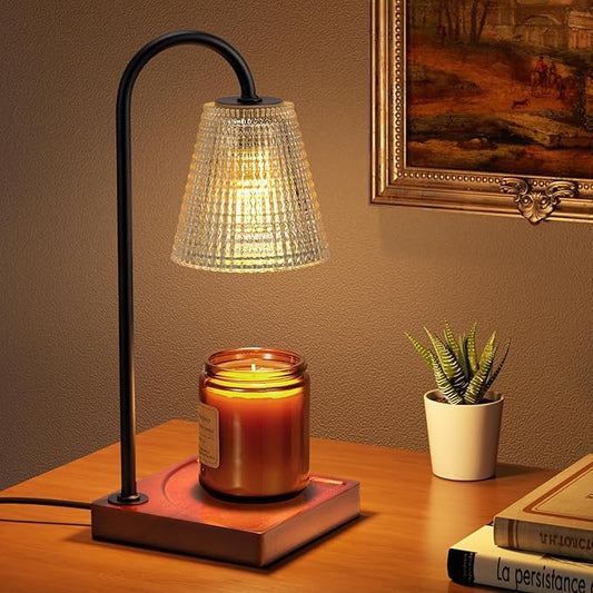 Hong-in Candle Warmer Lamp with Timer-Dimmable Black Candle Warmer,New Mom Gifts,House Warming Gifts New Home Bedroom Decor,Wax Warmer for Scented Wax Jar Candles