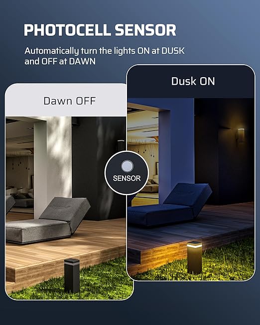 DEWENWILS 60W Low Voltage Landscape Transformer 120V AC to 24V DC, Outdoor Landscape Lighting Transformer Photocell Sensor & Timer, Weatherproof Low Voltage Transformer for Spotlights Pathway Lights