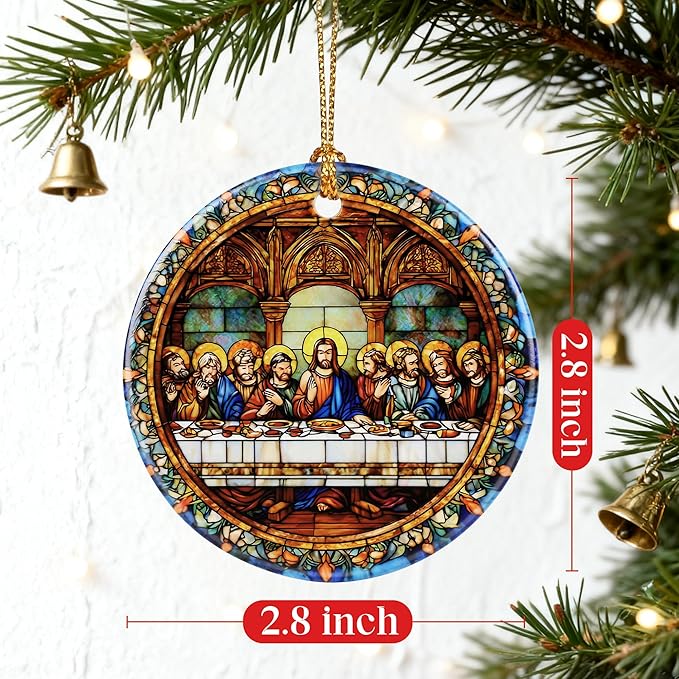 The Last Supper Ornament | Christmas Ornaments, Christmas Tree Decorations, Holiday Hanging Decor, Christian Decor | Religious Gift, Christian Gift | Gifts for Easter, Gifts for Baptism/Confirmation