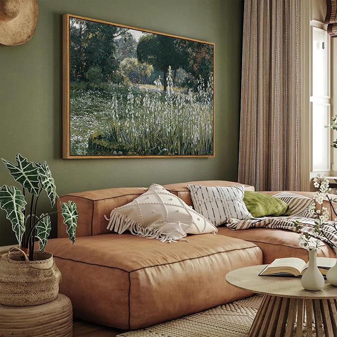 InSimSea Framed Canvas Wall Art Vintage Decor, Landscape Wall Art Home Decor, Modern Farmhouse Decor, Canvas Wall Art for Living Room Decor, Cottagecore Bedroom Kitchen Bathroom Decor, 24"x36"