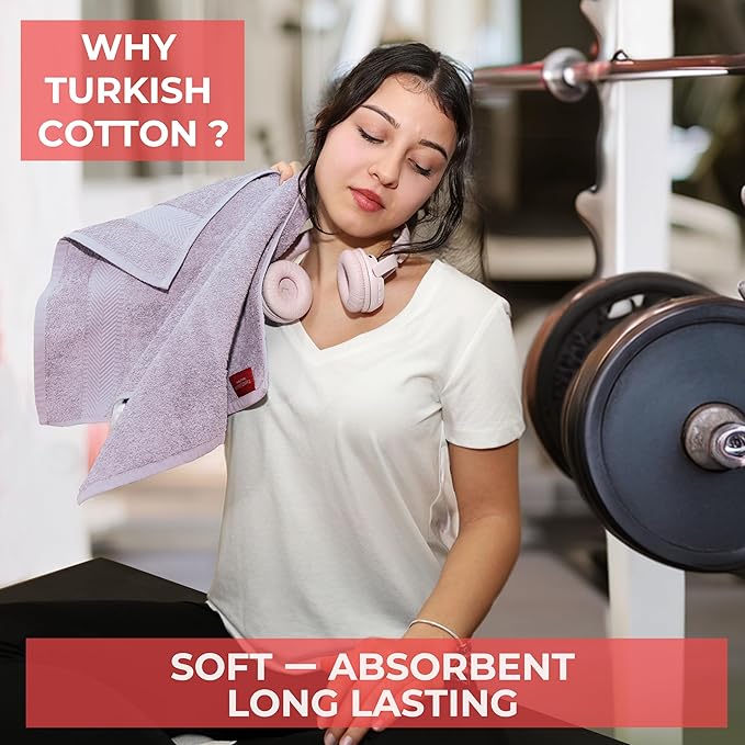 TEXTILOM 100% Turkish Cotton 3 Pcs Bath Towel Set, Luxury Bath Towels for Bathroom, Soft & Absorbent Bathroom Towels Set (1 Bathtowel, 1 Hand Towel, 1 Washcloth)- Lilac