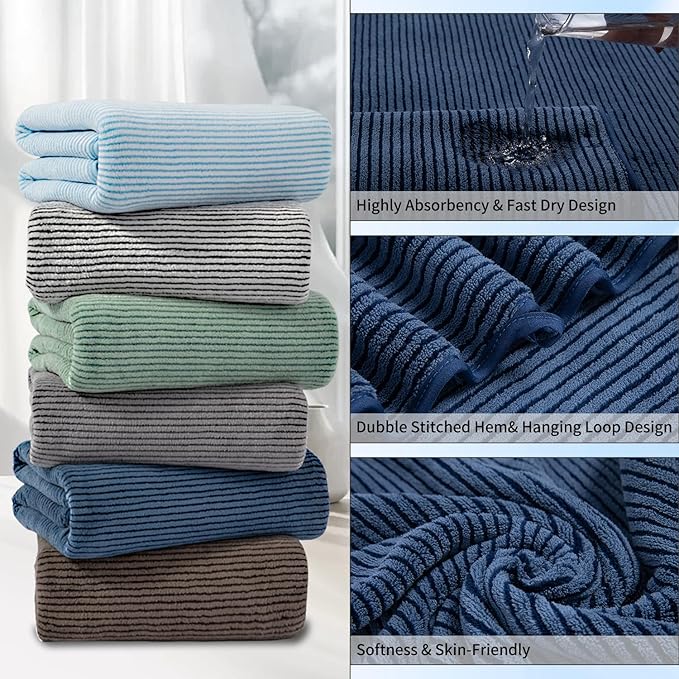 Jessy Home 2 Pack Navy Hand Towel Set 16x31,Ultra Soft Microfiber Towel for Bathroom Highly Absorbent & Quick Dry Hand Face Towel,Multi-Purpose Luxury Premium Towel for Kitchen,Hotel,Shower,Spa,Gym