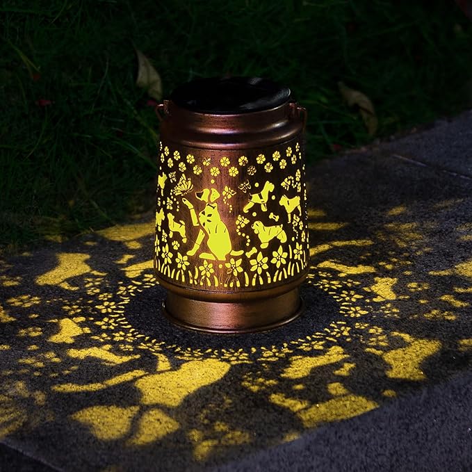 Styleonme Dog Lover Solar Light, Mother's Day Lantern Gift for Mom Grandma Women Sister, Hanging Image Dogs Lanterns, Yard Corridor Garden Decor, Thanksgiving Day, Birthday Gifts