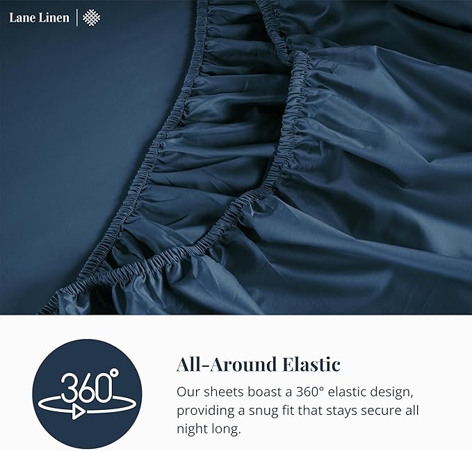 LANE LINEN Split Sheets Set for Adjustable Beds - King Size - 5 Pieces - Denim Sateen Weave