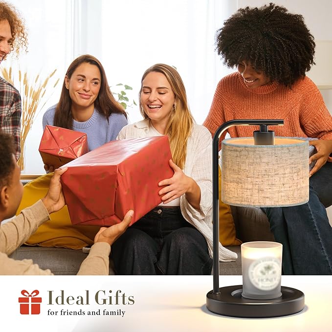 Black Candle Warmer Lamp with Timer Dimmer, Electric Candle Warmer Wax Heater, Birthday Gifts for Women Her Mom, House Warming Gifts New Home