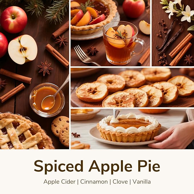 Goodpick Candle Spiced Apple Pie, Fall Candles for Home Scented, 22oz Soy Wax, Warm Cinnamon 120hrs, Cozy Baking Gift