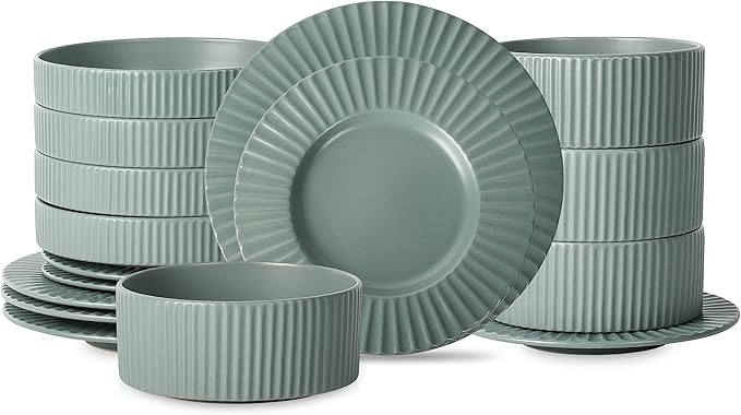 Christian Siriano Lusso 16-Piece Dinnerware Set Stoneware, Stone