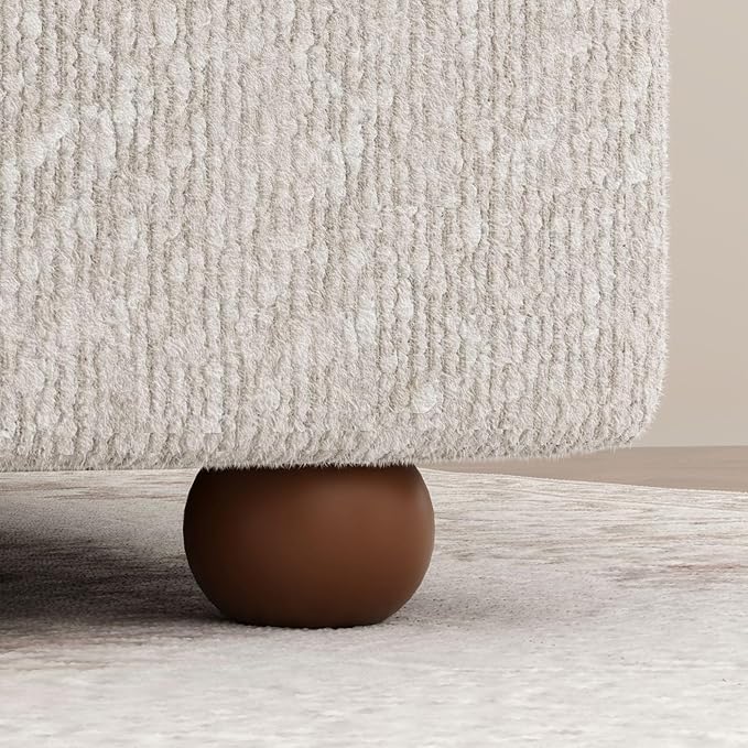 Full Size Bed Frame with Headboard, Boucle Bed Frame, Soft Upholstered Platform Cloud Bedframe with Footboard, Solid Wood Legs, Solid Wooden Slats Support, No Box Spring Required, Easy Assembly, Grey