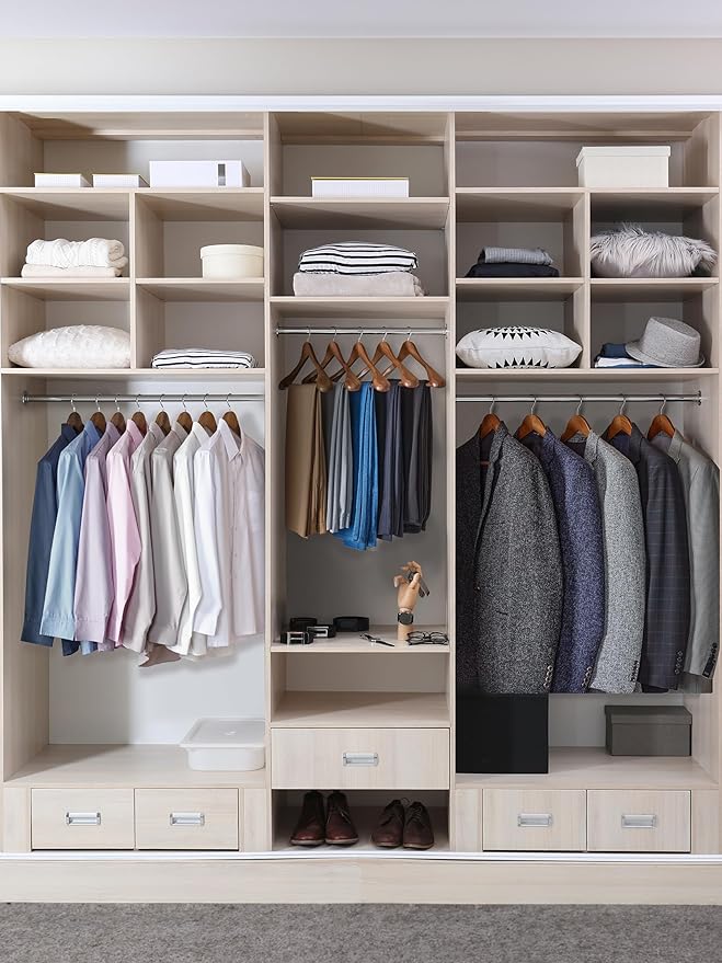 HOUSE DAY Wide Shoulder Wooden Hangers 12 Pack, Wood Suit Hangers for Men with Non Slip Pants Bar, Smooth Finish Solid Wood Coat Hanger for Jacket, Pants, Dress, Heavy Clothes Hanger (Walnut)