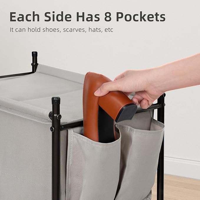 STORAGE MANIAC Shoe Cubby Organizer, Free Standing Shoe Cube Rack for Entryway, Bedroom, Apartment, Closet, 10-Cube Gray