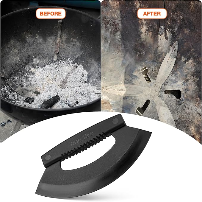 onlyfire Kettle Grill Scraper, BBQ Grill Blade Cleaning Tool for Weber Kettle, Weber WSM Cooker, Kamado Charcoal Grills Like Big Green Egg, Kamado Joe and Outdoor Grills