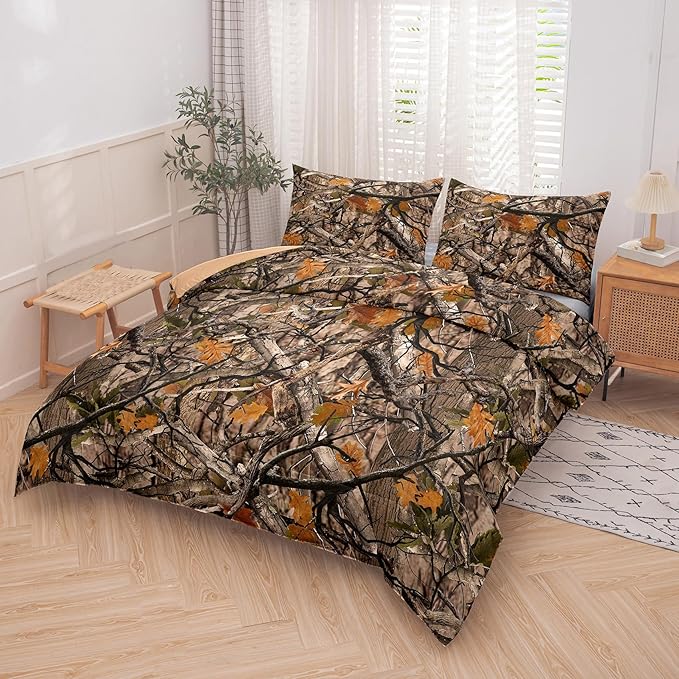 Tailor Shop Camo Bedding Set - Twin Size, Camo Comforter Set with 1 Pillowcase
