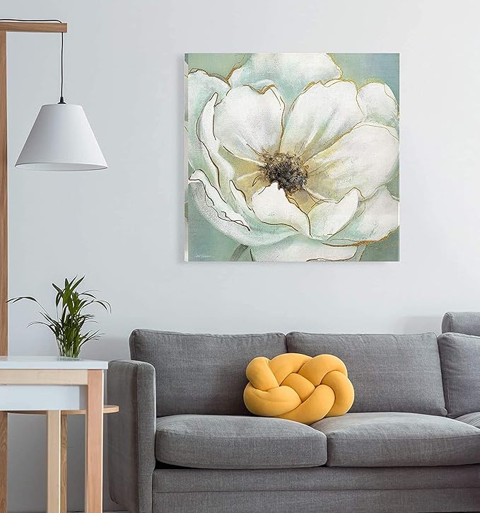 Wexford Home Soft Teal Splendor Gallery Wrapped Canvas Wall Art, 40x40,