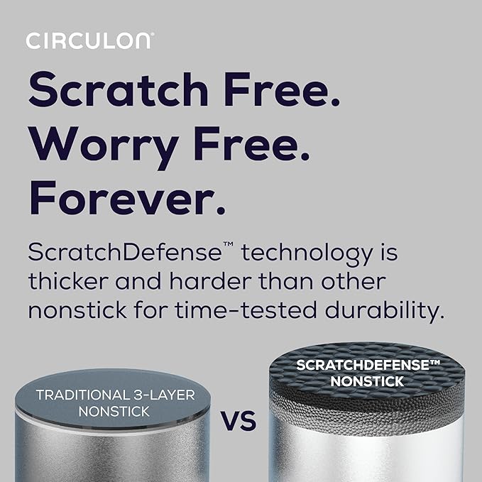 Circulon A1 Series with ScratchDefense Technology Nonstick Induction Sauté Pan with Helper Handle and Lid, 5 Quart, Graphite