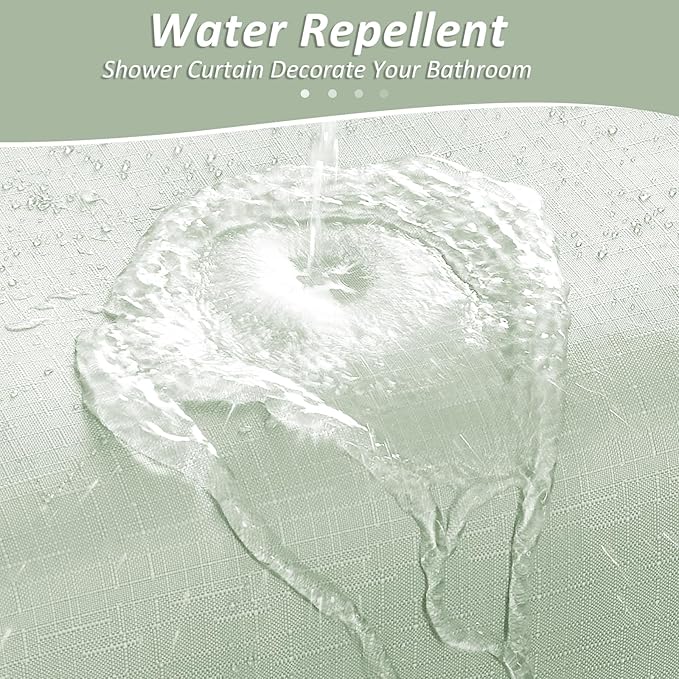 Naturoom Mist Sage Shower Curtains for Bathroom,Ombre Cloth Fabric Shower Curtain Set with 12 Hooks Denim Blue Bathroom Decor 72 x 72