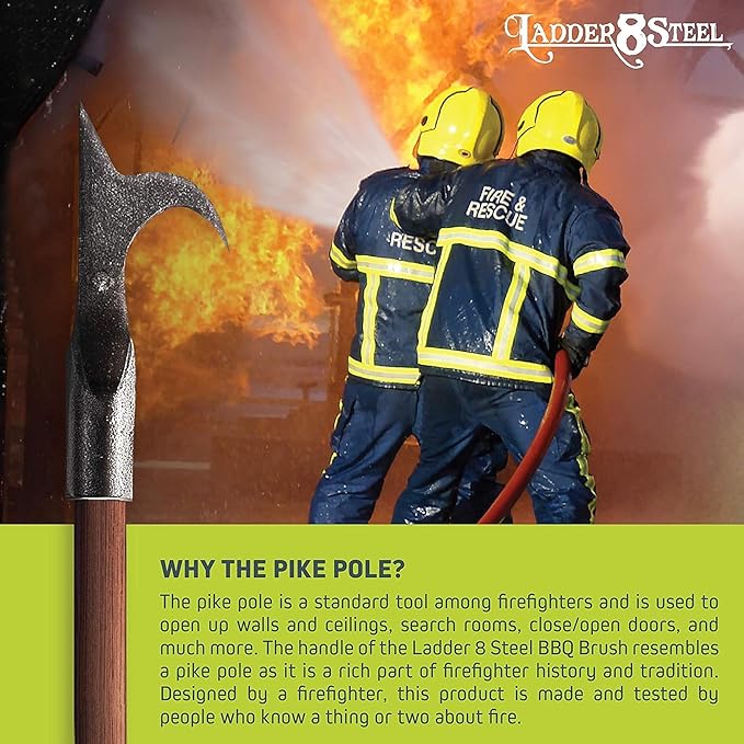 Heavy Duty Grill Brush for Outdoor Grill – Safe Grill Brush Designed by Firefighter | Barbecue Grill Brush & BBQ Brushes for Grill Cleaner | Durable & Safe for All Grates