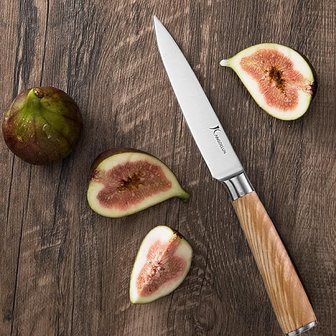 Natura Series 4 PCS Chef Knife Set with Gift Box, Ultra Sharp Kitchen Knives with Natural Wooden Handles