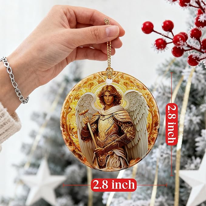 Archangel Michael Ornament for Christmas Tree, Warrior Angel Decor, Christmas Ornaments | Christian Religious Gifts, Faithful Gifts, Spiritual Guardian Gifts, Gift Ideas, Giftbox Included