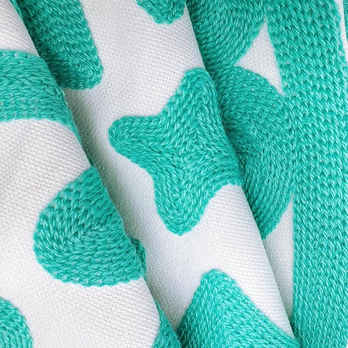 Alysheer Embroidered Decorative Throw Pillow Cover 18" x 18", Classic Modern Stylish Mandala Turquoise Embroidery Patterned Cotton Aqua Green Cushion Case for Sofa Couch Bed Living Room Decor