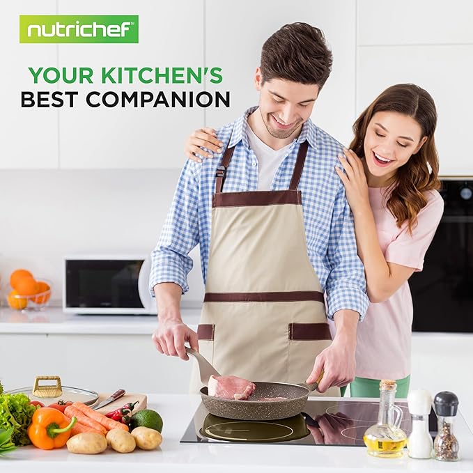 Nutrichef 22-Piece Maroon Marble Non-Stick Cookware and Bakeware Set - Professional Home Kitchen Collection with Multi-Sized Pots, Pans, and Heat-Resistant Tools