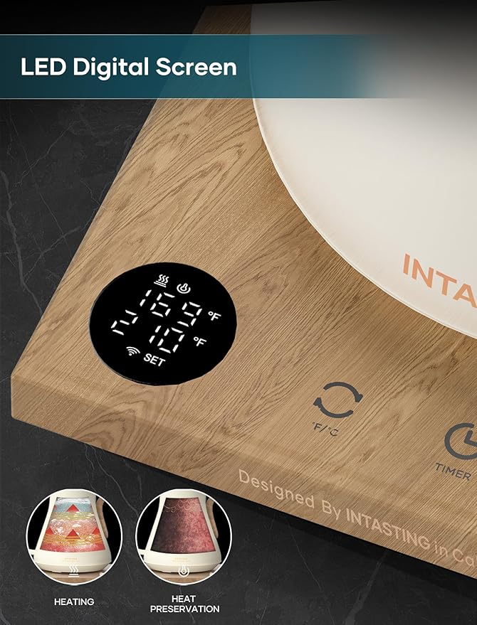 Electric Kettle, Gooseneck Electric Kettle, ±1℉ Precise Temperature Control, Stainless Steel Interior, Quick Heating for Pour Over Coffee, Tea & Boiling Water, 0.9L (Cream White)