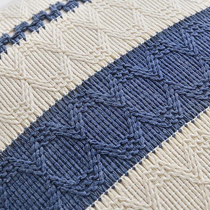 Fancy Homi Set of 2 Dusty Blue Vintage Euro Decorative Throw Pillow Cover 26x26 Inch for Couch Bed Sofa Chair Bedroom, Rustic Retro Square Cushion Case, Modern Farmhouse Boho Living Room Decor Indoors