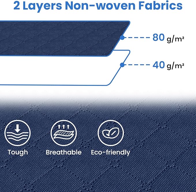 Fab totes 3 Pack Clothes Storage, Foldable Thick Fabric Blanket Storage Bags, Containers for Organizing Bedroom, Closet, Clothing, Comforter,Closet Organization with Handle,Blue