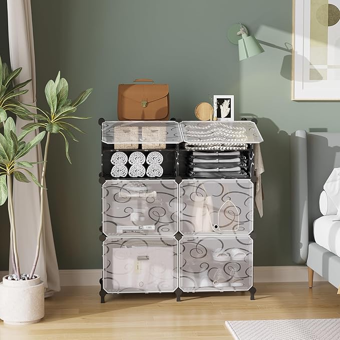 AWTATOS Shoe Rack, 6 Tier Shoe Storage Cabinet with Door, 24 Pair Shoe Organizer Shelves for Closet Hallway Bedroom Entryway, Black