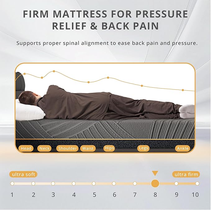 14 Inch Firm Queen Mattress in a Box, Copper Memory Foam Mattress with Cooling Cover, Relieving Pressure & Back Pain, Fiberglass-Free, CertiPUR-US Certified, Foam Made in USA, 60"x80"x14"