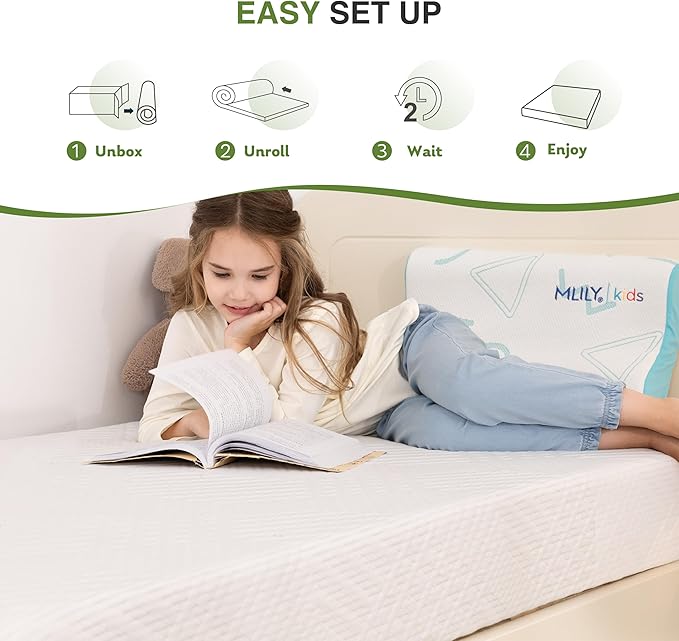 Twin Mattress in a Box, 6 inch Mattresses for Kids Bed Single Size Daybed Individual Bunk, Memory Foam Medium Firm