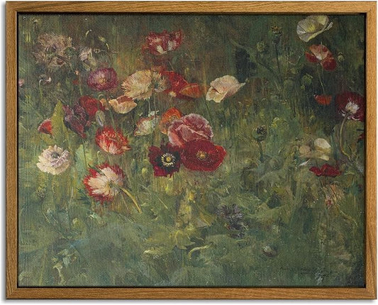 Rustic Autumn Fall Floral Pumpkin Wall Art Decor, Fall Floral Botanical Print for Thanksgiving Decorations, Autumn Wall Art Print for Farmhouse Living Room Bedroom Fall Decor, Ready to Hang