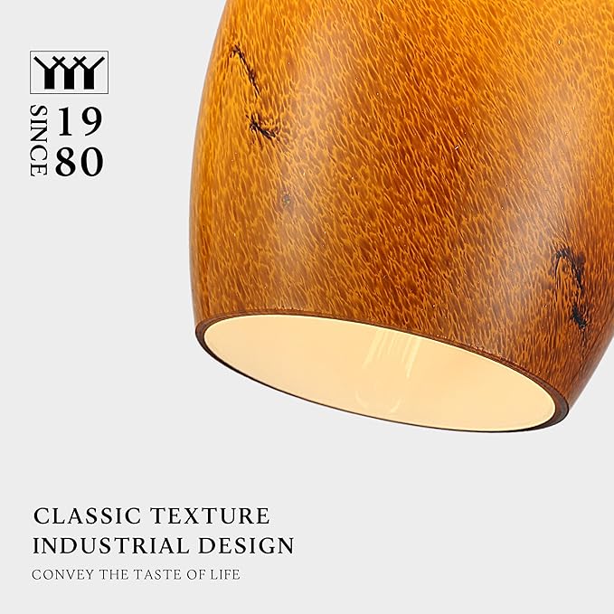 Pendant Lighting, Modern Handblown Amber Color Glass, Oval Art Shade Hanging Light, Oil Rubbed Bronze Finish for Kitchen, Dining Room, Foyer Decor 4.7" Shade (1 Pack)