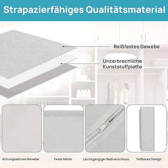 Vtopmart 3 Pack 24+24+16 Cells Socks Drawer Organizers Set, 64 Cells Clothes Drawer Dividers Dresser Organizers Bins, Scarves, Ties, Non-Woven Fabric Storage Boxes for Closet, Nursery