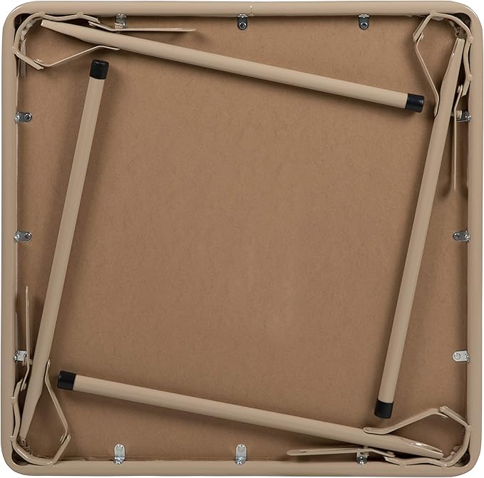 EMMA + OLIVER Kids Tan Folding Game and Activity Table - Toddler Table for Daycare Center